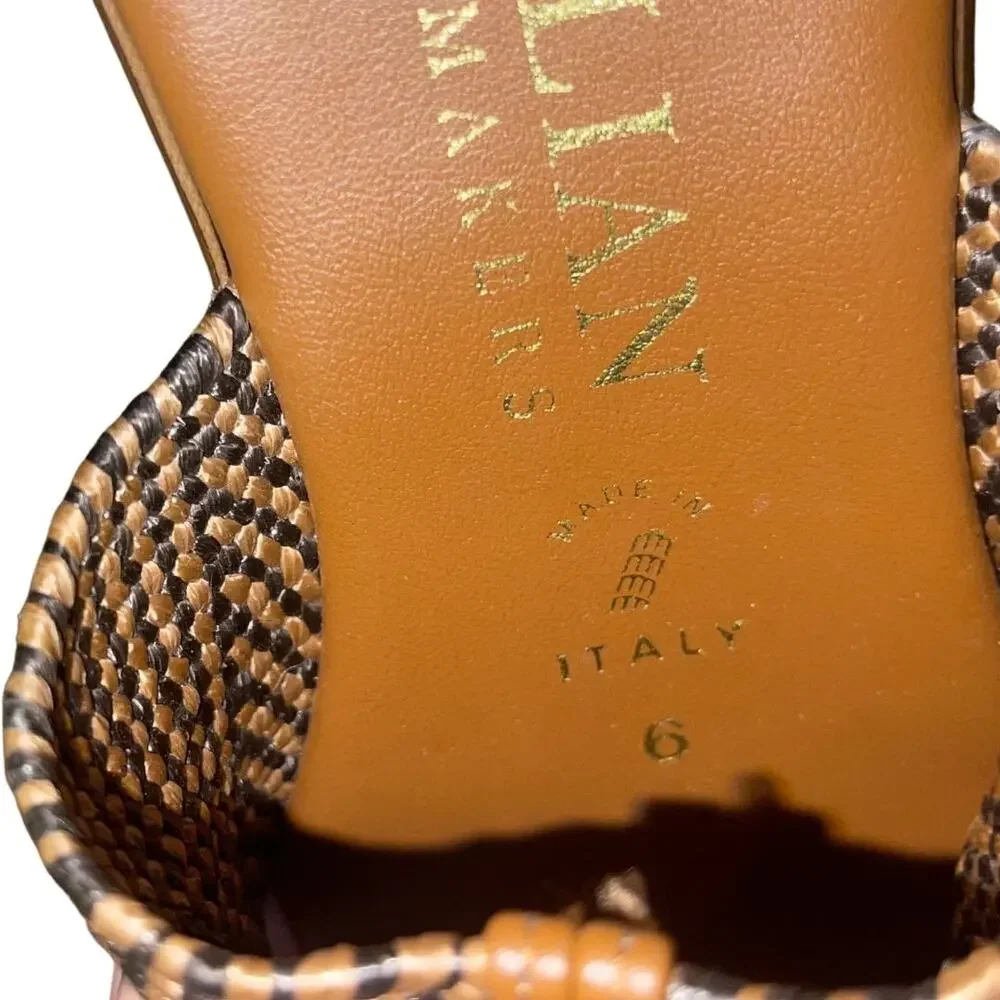 Italian Shoemaker Layna Thong Sandals Fabric T-Stap SZ 6 Made in Italy Slip-on